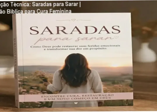 Capa digital do eBook Saradas para Sarar com título principal destacado e fundo inspirador bíblico.