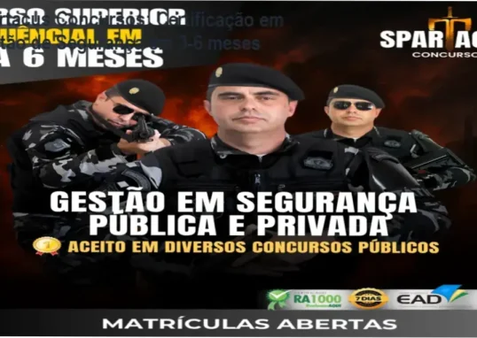 Spartacus Concursos certificado em Gestão de Segurança Pública e Privada