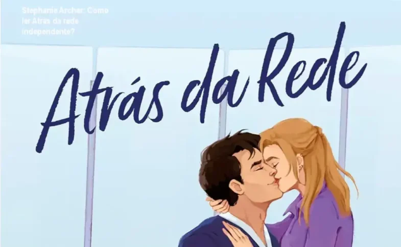 Capa do livro Atrás da rede de Stephanie Archer com tema de hóquei e romance