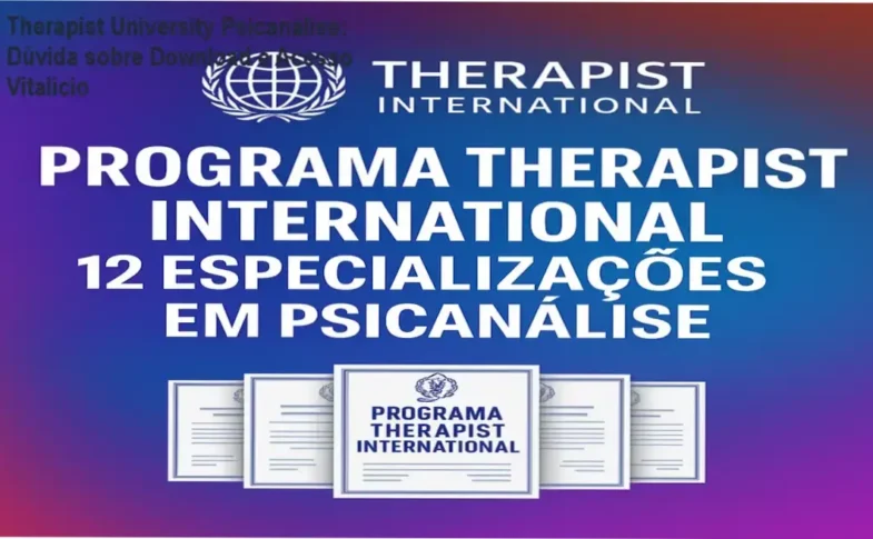 Descrição técnica sobre a formação em psicanálise com certificações e acesso vitalício