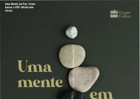 Capa do livro Uma Mente em Paz de Byron Katie com texto sobre download oficial