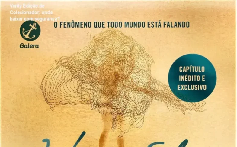Capa dura da edição de colecionador de Verity de Colleen Hoover sobre fundo neutro