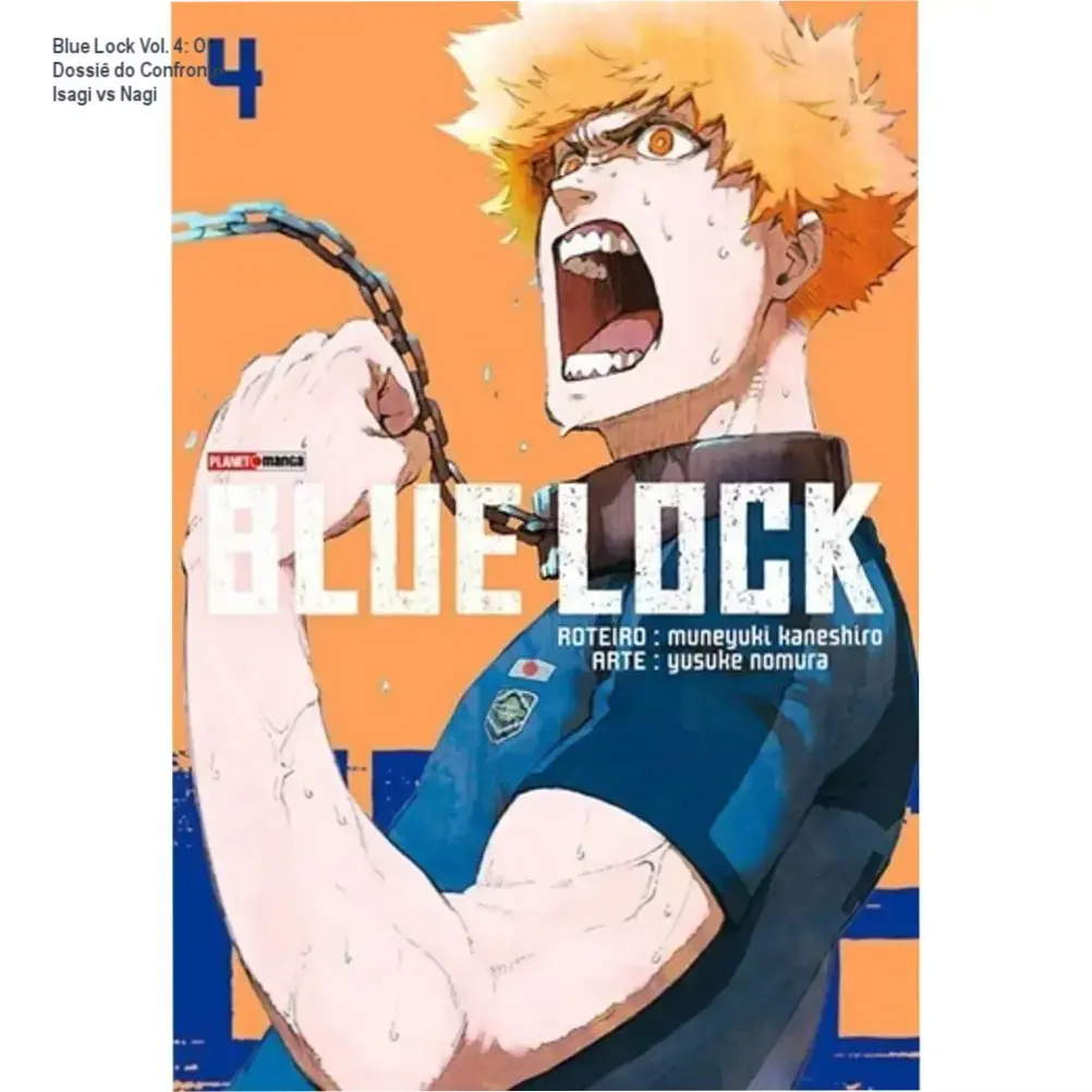Capa do mangá Blue Lock volume 4 destacando o confronto entre os times Z e V