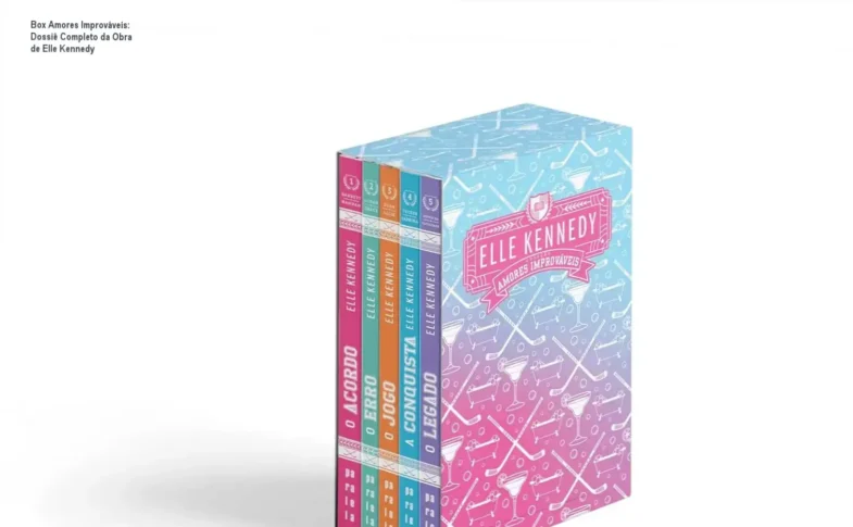 Box de livros Amores Improváveis de Elle Kennedy com edições em brochura
